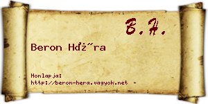 Beron Héra névjegykártya